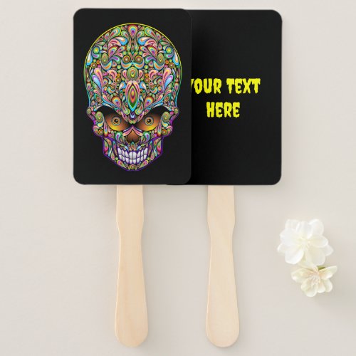 Skull Decorative Psychedelic Art Design  Hand Fan