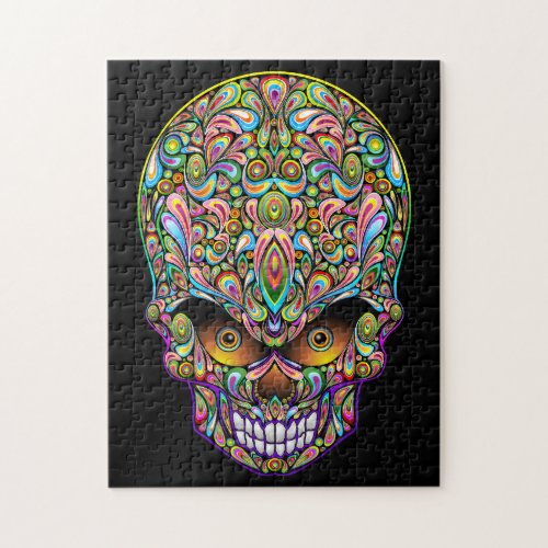 Skull Decorative Psychedelic Art Design  Jigsaw Puzzle