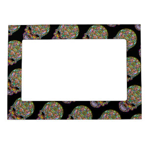 Skull Decorative Psychedelic Art Design  Magnetic Frame