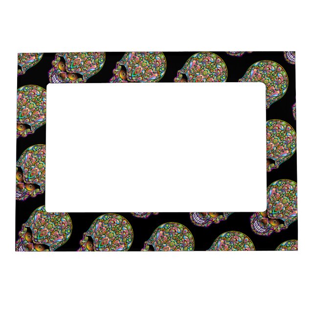 Skull Decorative Psychedelic Art Design  Magnetic Frame (Front)