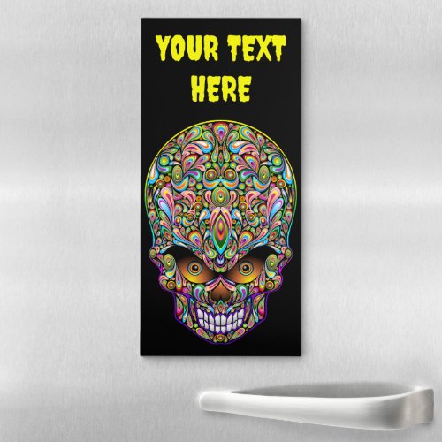 Skull Decorative Psychedelic Art Design  Magnetic Notepad