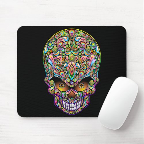 Skull Decorative Psychedelic Art Design  Mouse Pad