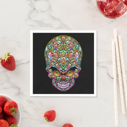 Skull Decorative Psychedelic Art Design  Napkins