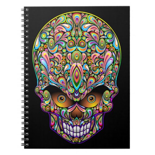 Skull Decorative Psychedelic Art Design  Notebook