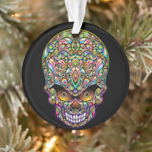 Skull Decorative Psychedelic Art Design  Ornament