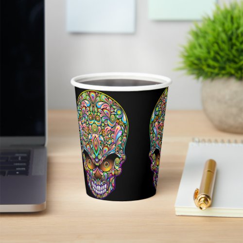 Skull Decorative Psychedelic Art Design  Paper Cups