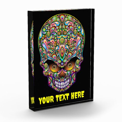 Skull Decorative Psychedelic Art Design  Photo Block
