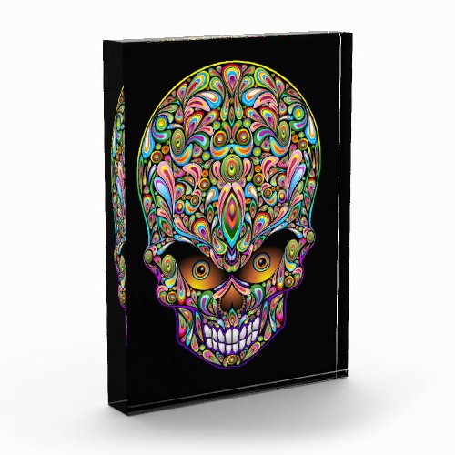 Skull Decorative Psychedelic Art Design  Photo Block
