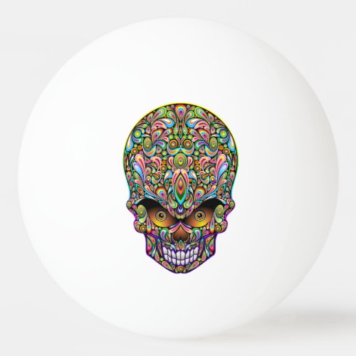 Skull Decorative Psychedelic Art Design  Ping Pong Ball