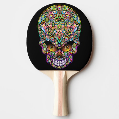 Skull Decorative Psychedelic Art Design  Ping Pong Paddle