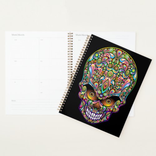 Skull Decorative Psychedelic Art Design  Planner