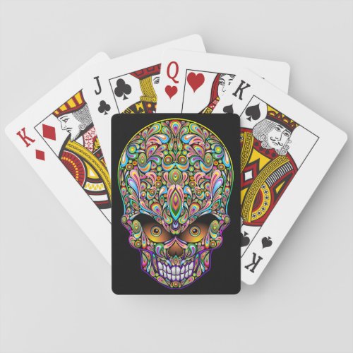 Skull Decorative Psychedelic Art Design  Playing Cards