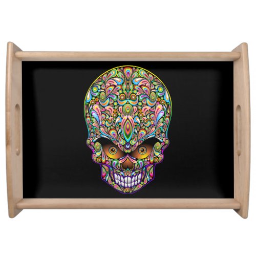 Skull Decorative Psychedelic Art Design  Serving Tray