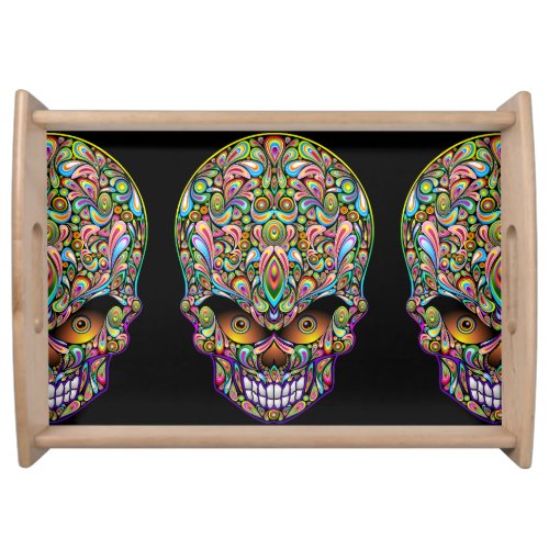 Skull Decorative Psychedelic Art Design  Serving Tray