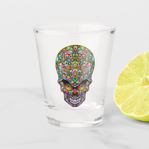 Skull Decorative Psychedelic Art Design  Shot Glass