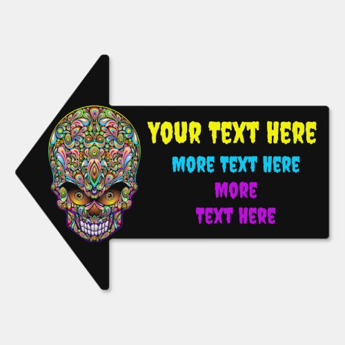 Skull Decorative Psychedelic Art Design  Sign