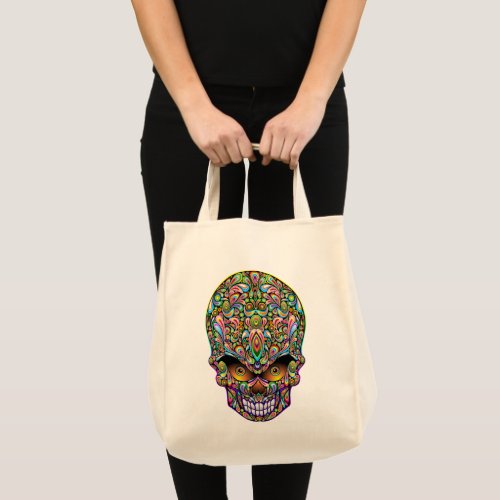 Skull Decorative Psychedelic Art Design  Tote Bag