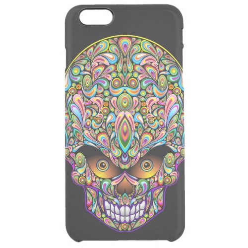 Skull Decorative Psychedelic Art Design  Clear iPhone 6 Plus Case