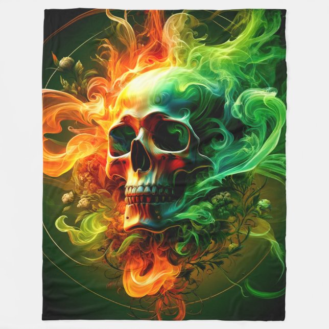 Skull Design Fleece Blanket (Front)