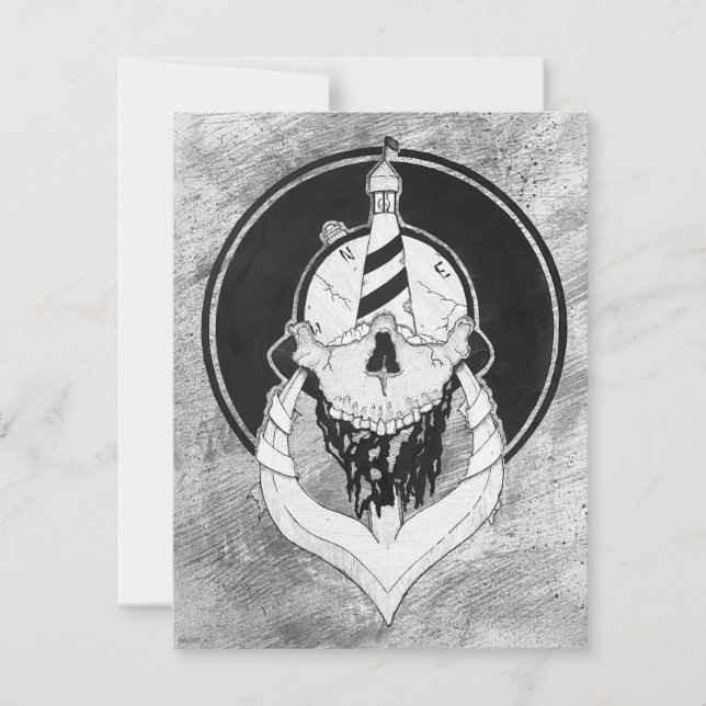 Skull Design Note Card (Front)