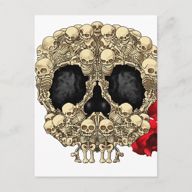 Skull Design - Pyramid of Skulls and Roses Postcard (Front)