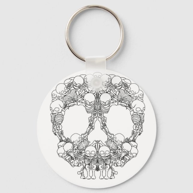 Skull Design - Pyramid of Skulls Keychain (Front)