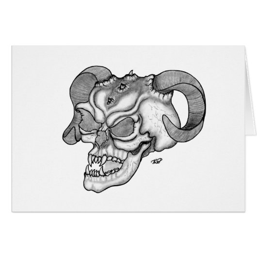 Skull Devil head Black and white Design Cards (Front Horizontal)