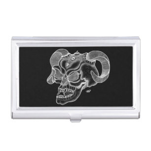 Skull Devil head Black and white Design Case For Business Cards