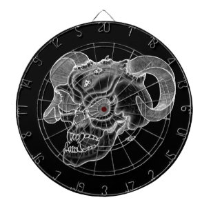 Skull Devil head Black and white Design Dart Board