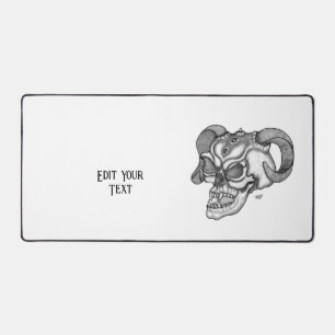 Skull Devil Head Black and White Design Desk Mat