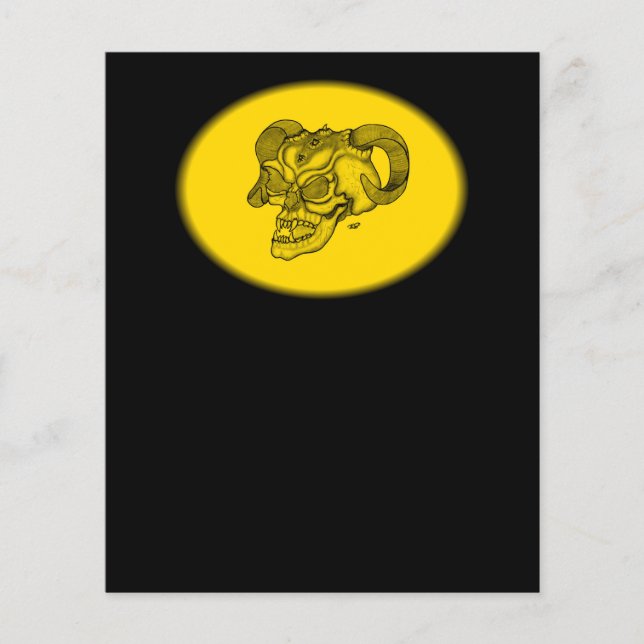 Skull Devil Head Black and Yellow Design Flyer (Front)