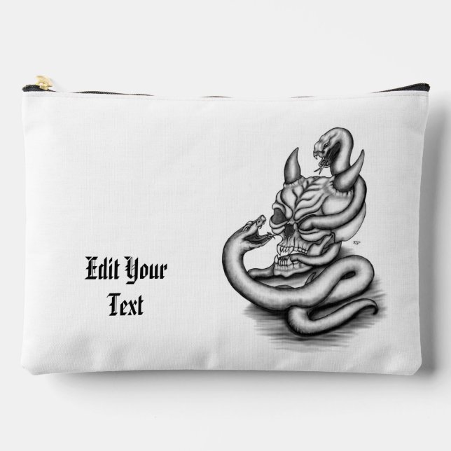 Skull - Devil Head with Snake Accessory Pouch