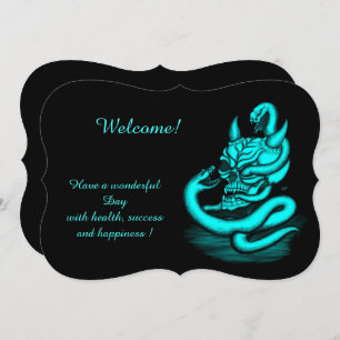 Skull - Devil Head with Snake , Add Your Text Invi Invitation