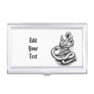 Skull - Devil Head with Snake Business Card Case