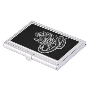Skull - Devil Head with Snake Case For Business Cards