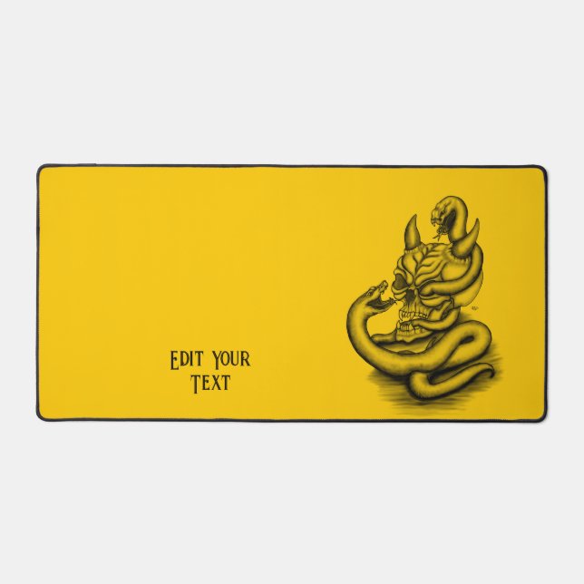 Skull - Devil Head with Snake Desk Mat (Front)
