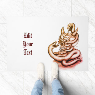 Skull - Devil Head with Snake Doormat