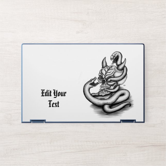 Skull - Devil Head with Snake HP Laptop Skin (Front)