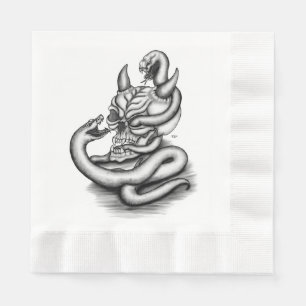 Skull - Devil Head with Snake Napkins