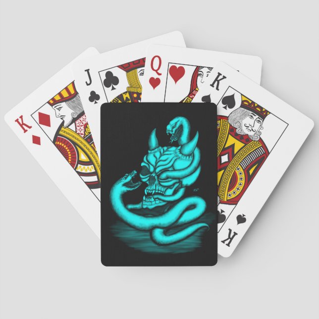 Skull - Devil Head with Snake Poker Cards (Back)