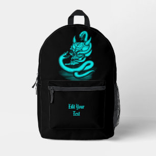 Skull - Devil Head with Snake Printed Backpack