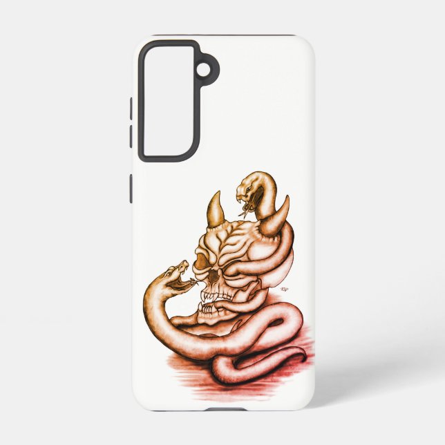 Skull - Devil Head with Snake Samsung Galaxy Case (Back)