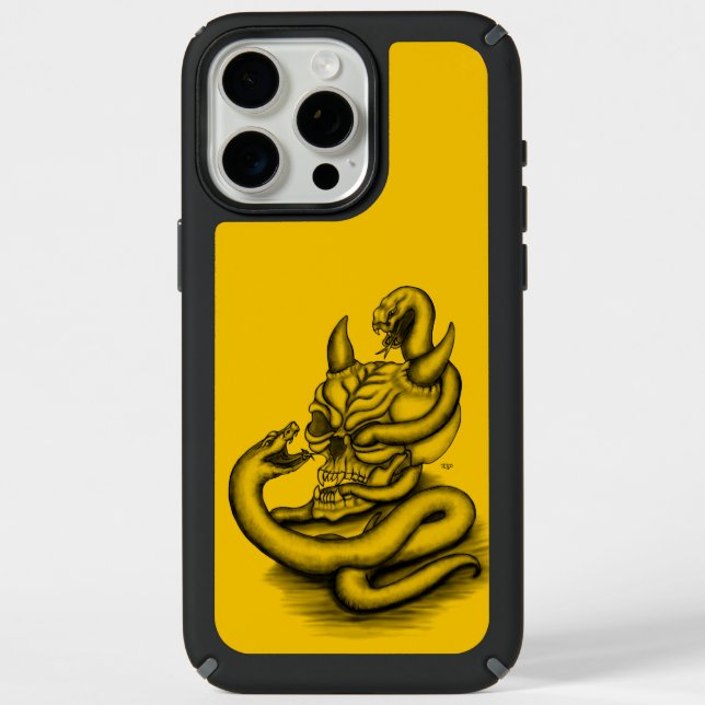 Skull - Devil Head with Snake Speck iPhone Case (Front)