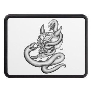 Skull - Devil Head with Snake Tow Hitch Cover