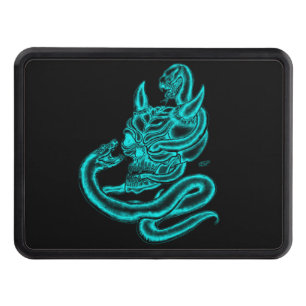 Skull - Devil Head with Snake Trailer Hitch Cover