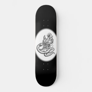 Skull - devil heads with snake skateboard deck