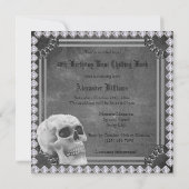 Skull & Diamonds Double Sided 40th Birthday Invitation (Back)