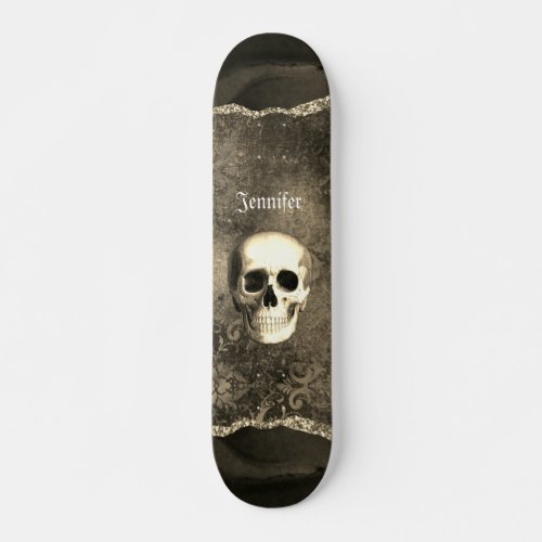 Skull Distressed Gothic Personalized  Skateboard