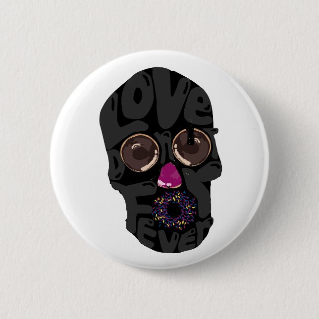 skull-donut pinback button (Front)