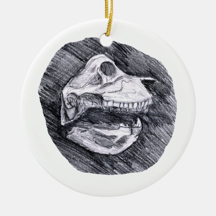 Skull drawing imaginary animal sketch christmas ornament